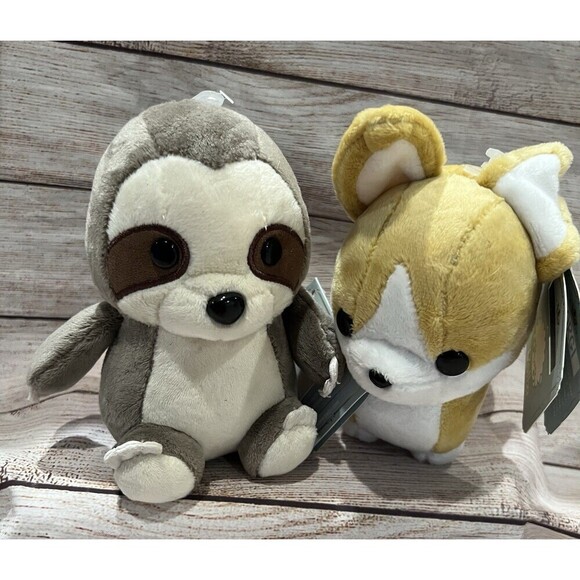 Bellzi Slothi Sloth And Corgi Dog Cute Plush Stuffed Animals Plush NWT - Picture 1 of 6